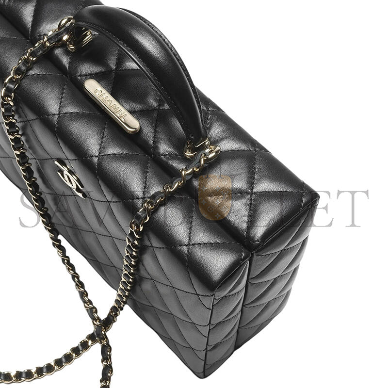 Ch**el master 24k lambskin quilted box bag as5168 (22*15*7.5cm)